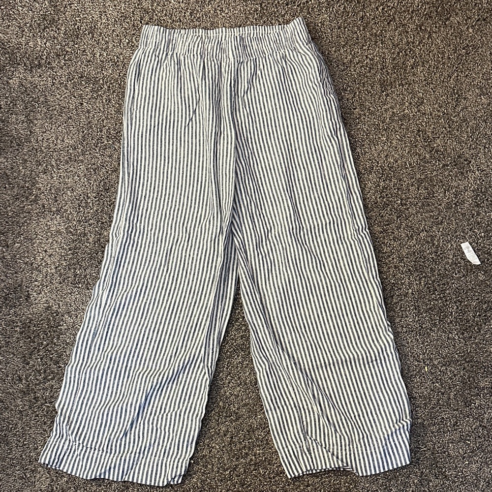 Old Navy Blue and White Striped Wide Leg Pants